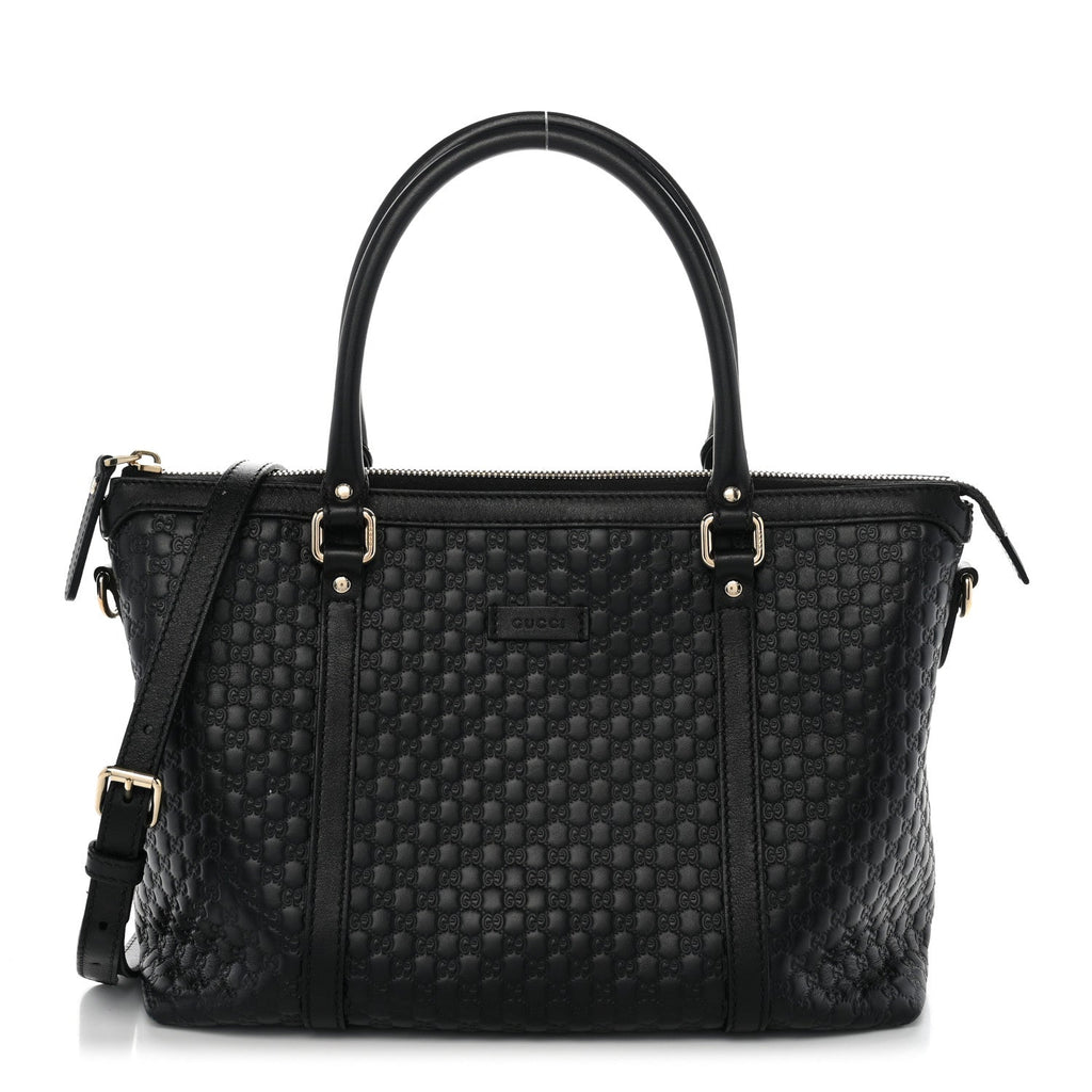Soft Microguccissima Small Zippered Satchel Black £¨ Direct shipment via from wholesalehk.shop