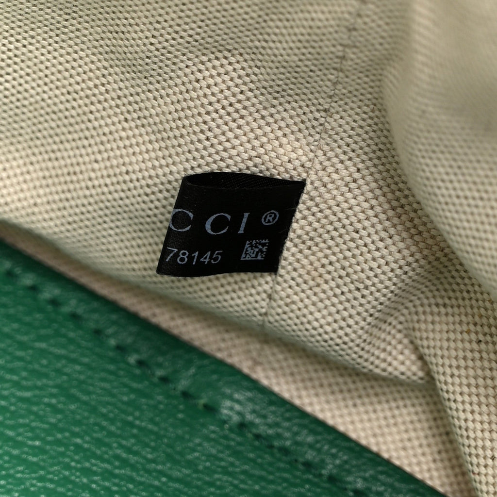 Textured Dollar Calfskin Medium Ophidia Shoulder Tote Bag Green wholesalehk.shop