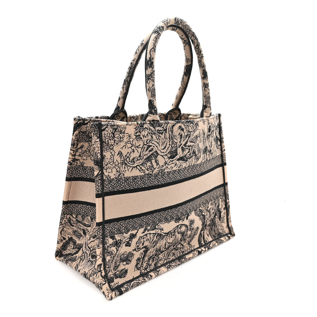 Canvas Embroidered Medium Dioriviera Toile De Jouy Book Tote Black £¨ Direct shipment via from wholesalehk.shop