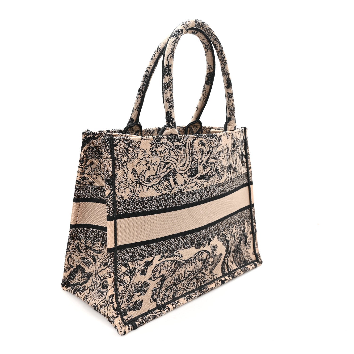 Canvas Embroidered Medium Dioriviera Toile De Jouy Book Tote Black £¨ Direct shipment via from wholesalehk.shop