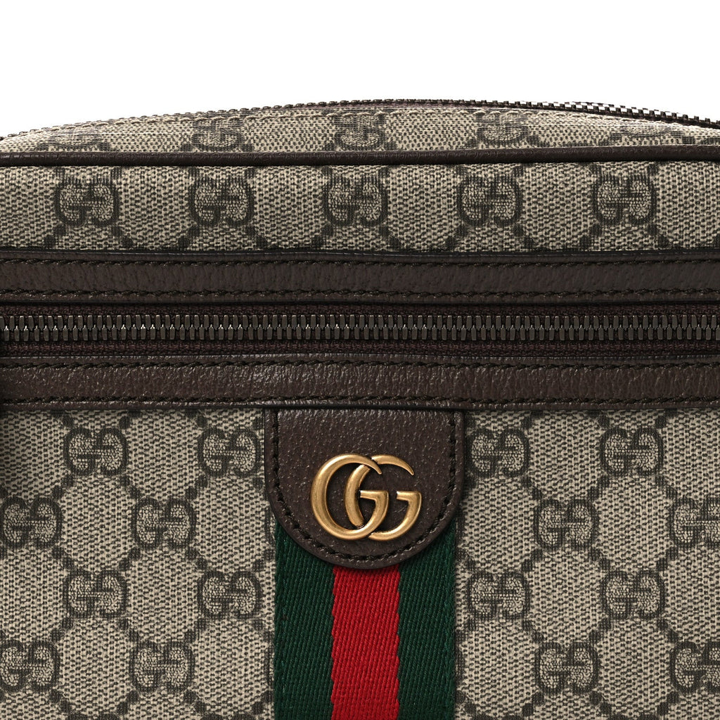 Soft GG Supreme Monogram Medium Ophidia Belt Bag  Dark Brown wholesalehk.shop
