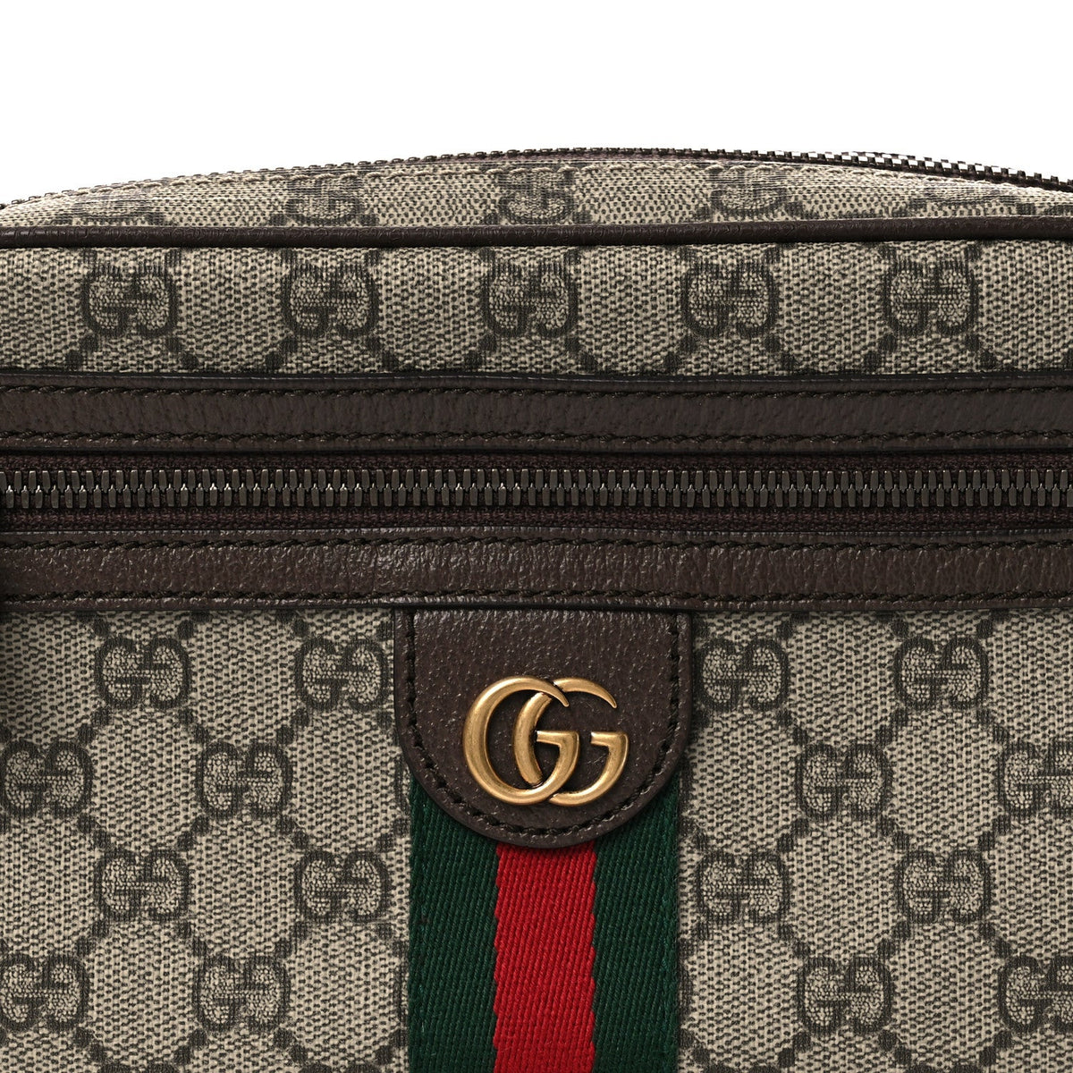Soft GG Supreme Monogram Medium Ophidia Belt Bag  Dark Brown wholesalehk.shop