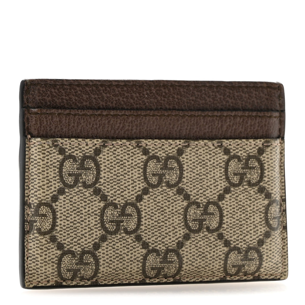 GG Supreme Monogram Textured Dollar Calfskin Ophidia Card Holder Beige Ebony New Acero wholesalehk.shop