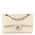 Caviar Quilted Small Double Flap White wholesalehk.shop