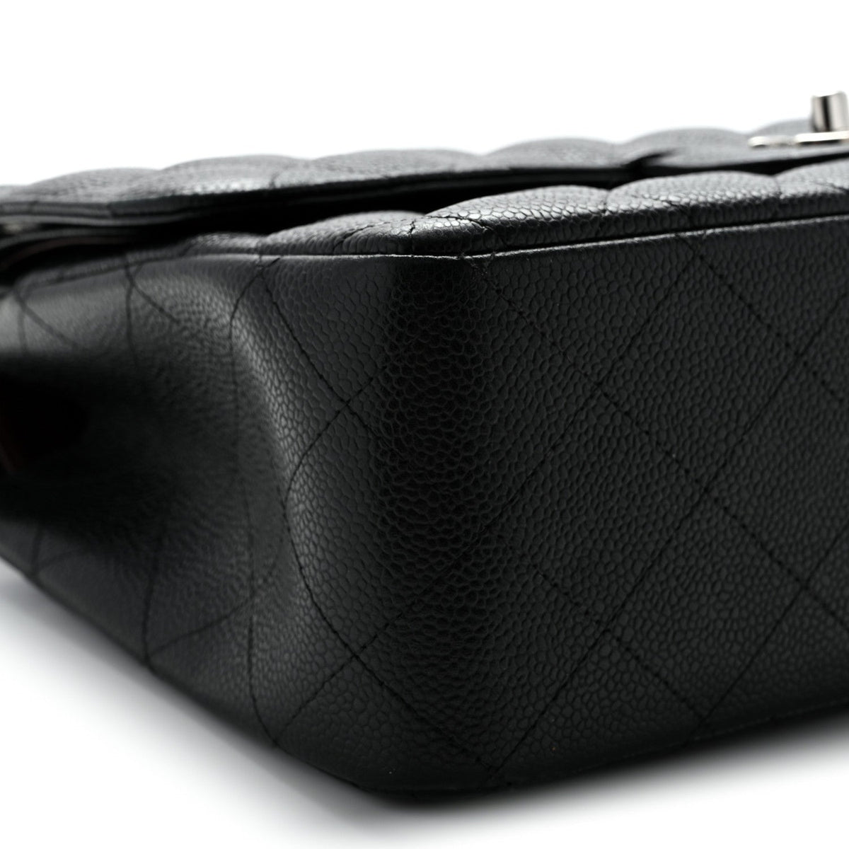 Caviar Quilted Jumbo Double Flap Black wholesalehk.shop