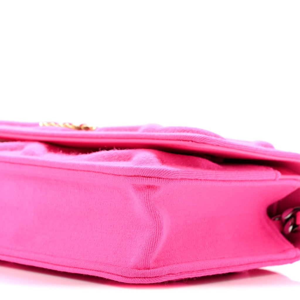 Jersey Quilted Chanel 19 Wallet On Chain WOC Pink wholesalehk.shop