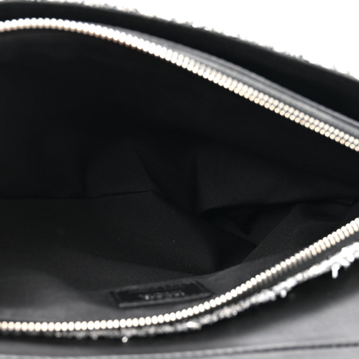Tweed Saddle Crossbody Bag Black Silver wholesalehk.shop