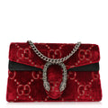 Velvet GG Monogram Super Mini Dionysus Shoulder Bag Red Cipria Black wholesalehk.shop