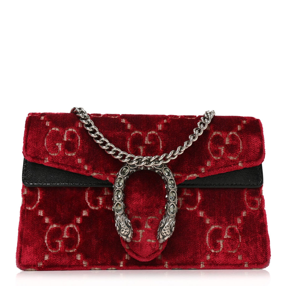 Velvet GG Monogram Super Mini Dionysus Shoulder Bag Red Cipria Black wholesalehk.shop