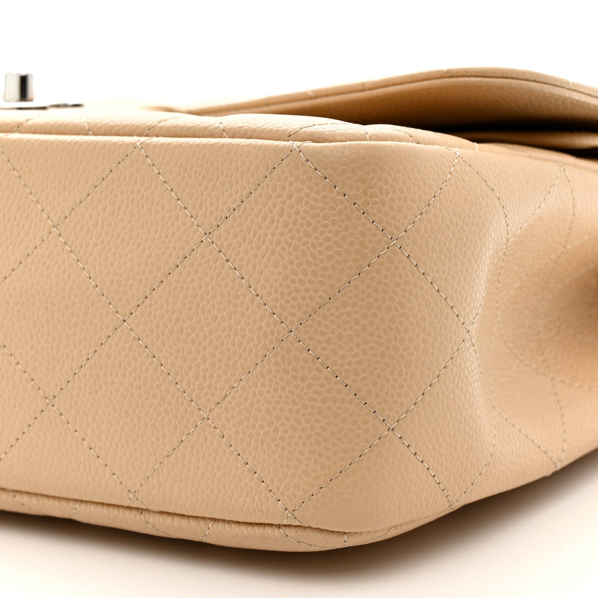 Caviar Quilted Jumbo Double Flap Light Beige wholesalehk.shop