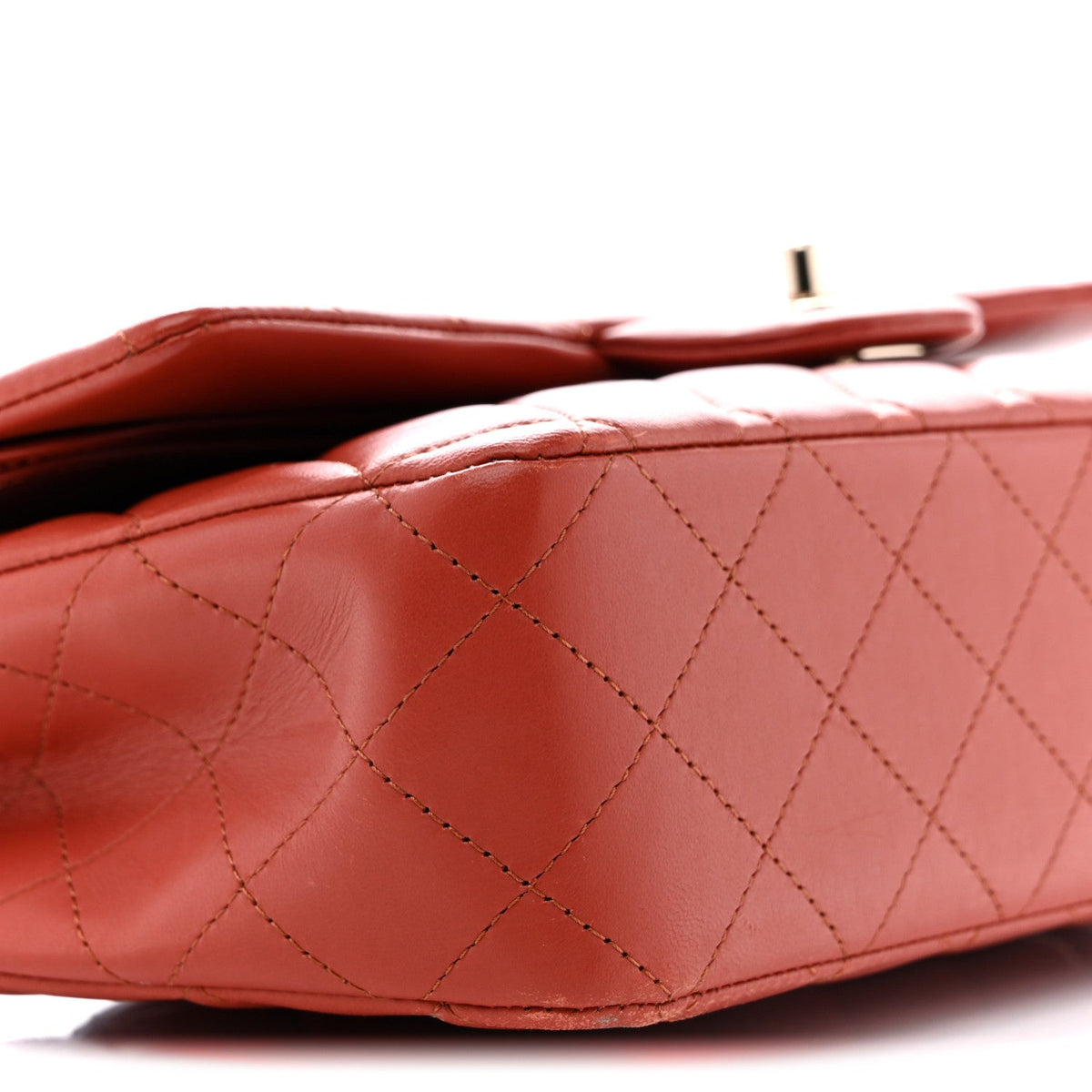 Lambskin Quilted Medium Double Flap Brown wholesalehk.shop