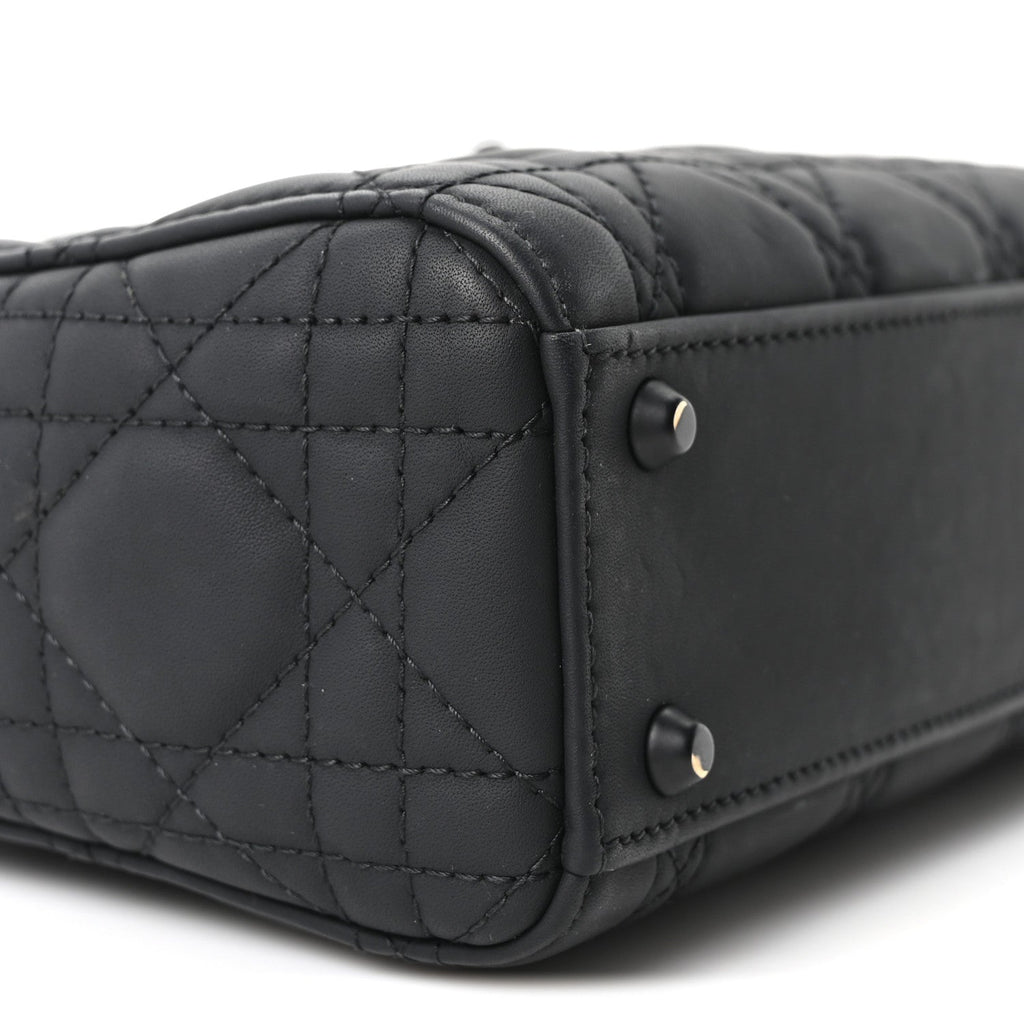 Ultra Matte Calfskin Cannage Mini Lady Dior Black wholesalehk.shop