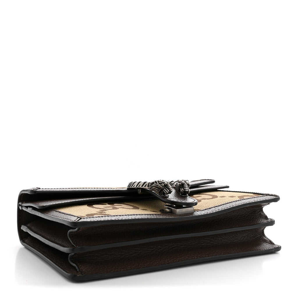 Monogram Jumbo GG Textured Dollar Calfskin Small Dionysus Shoulder Bag Camel Ebony New Acero wholesalehk.shop