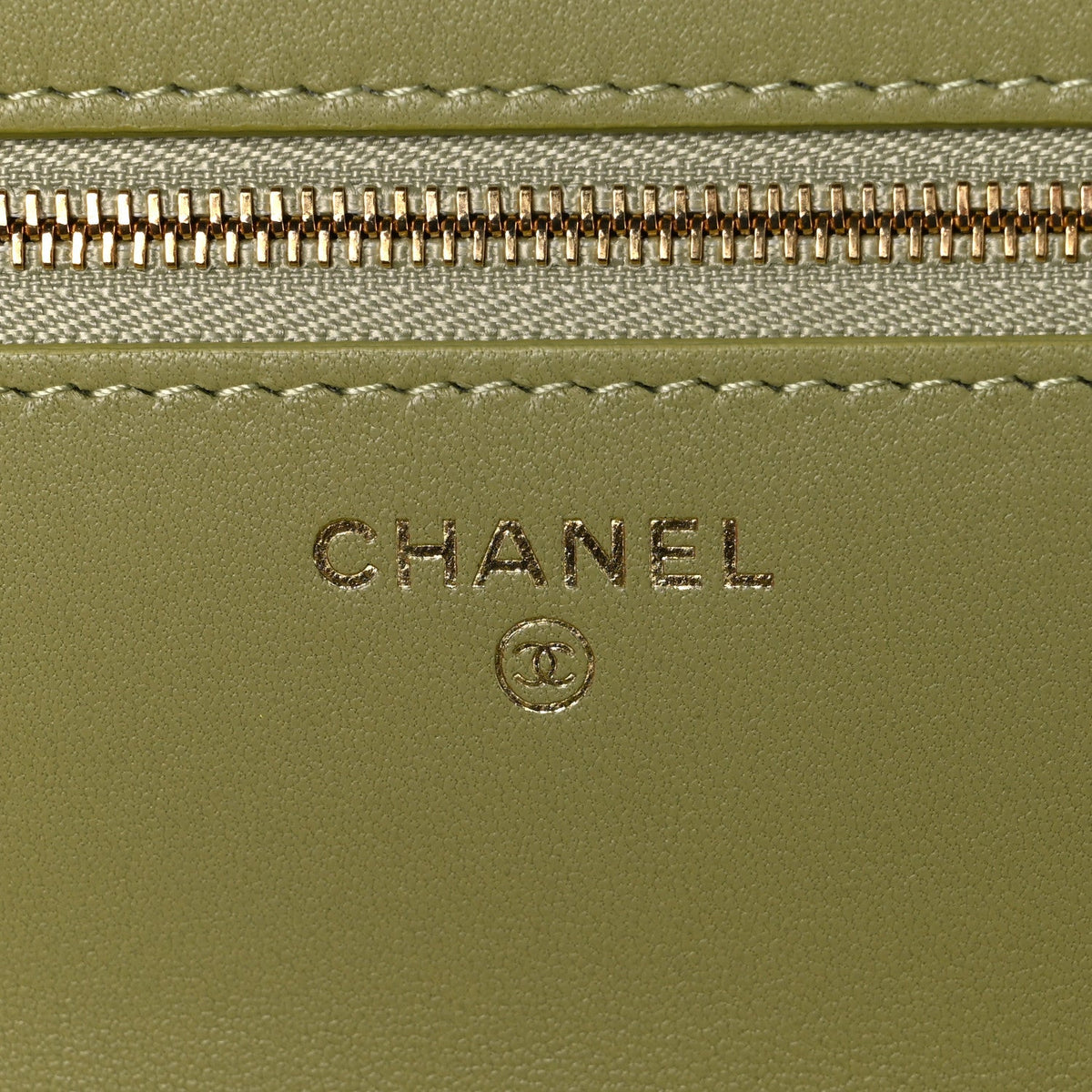 Calfskin Lizard Embossed Wallet On Chain WOC Green wholesalehk.shop