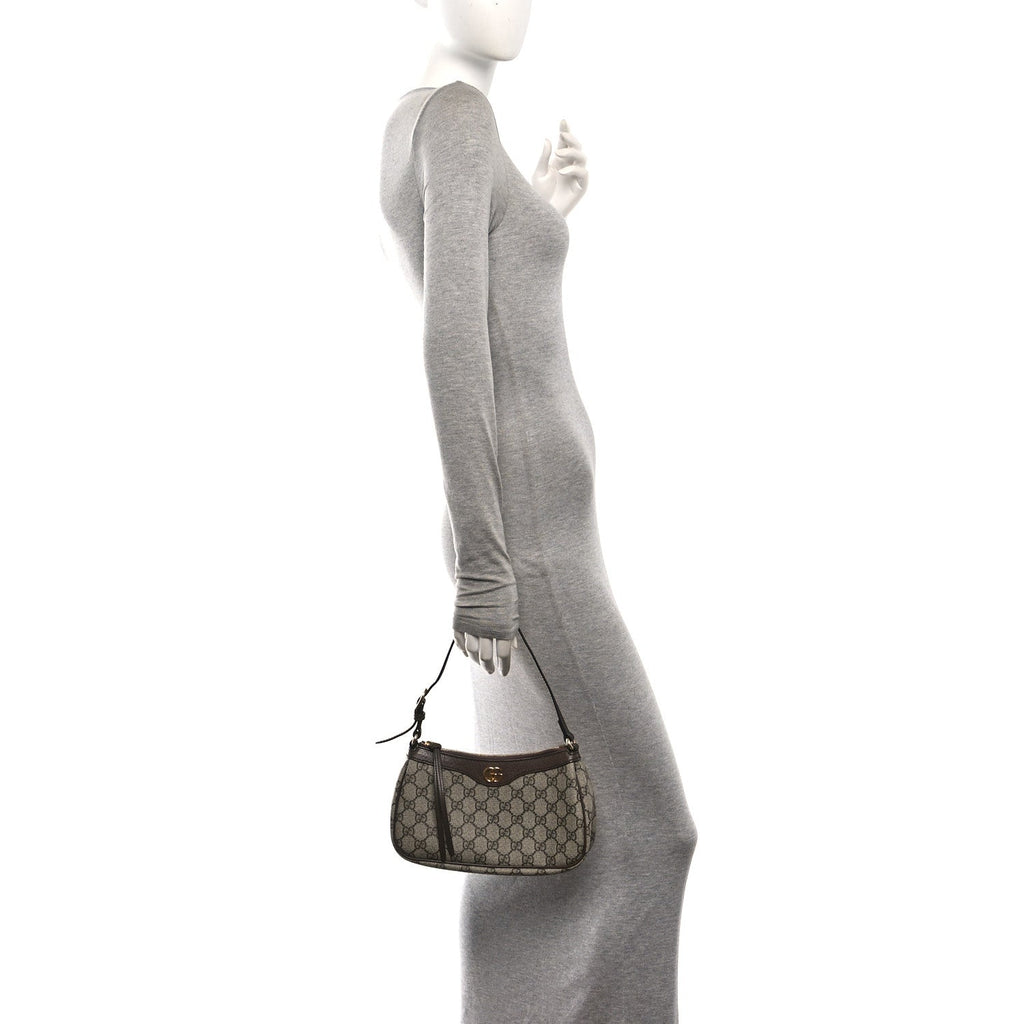 GG Supreme Monogram Textured Dollar Calfskin Small Ophidia Hobo Beige Ebony New Acero wholesalehk.shop