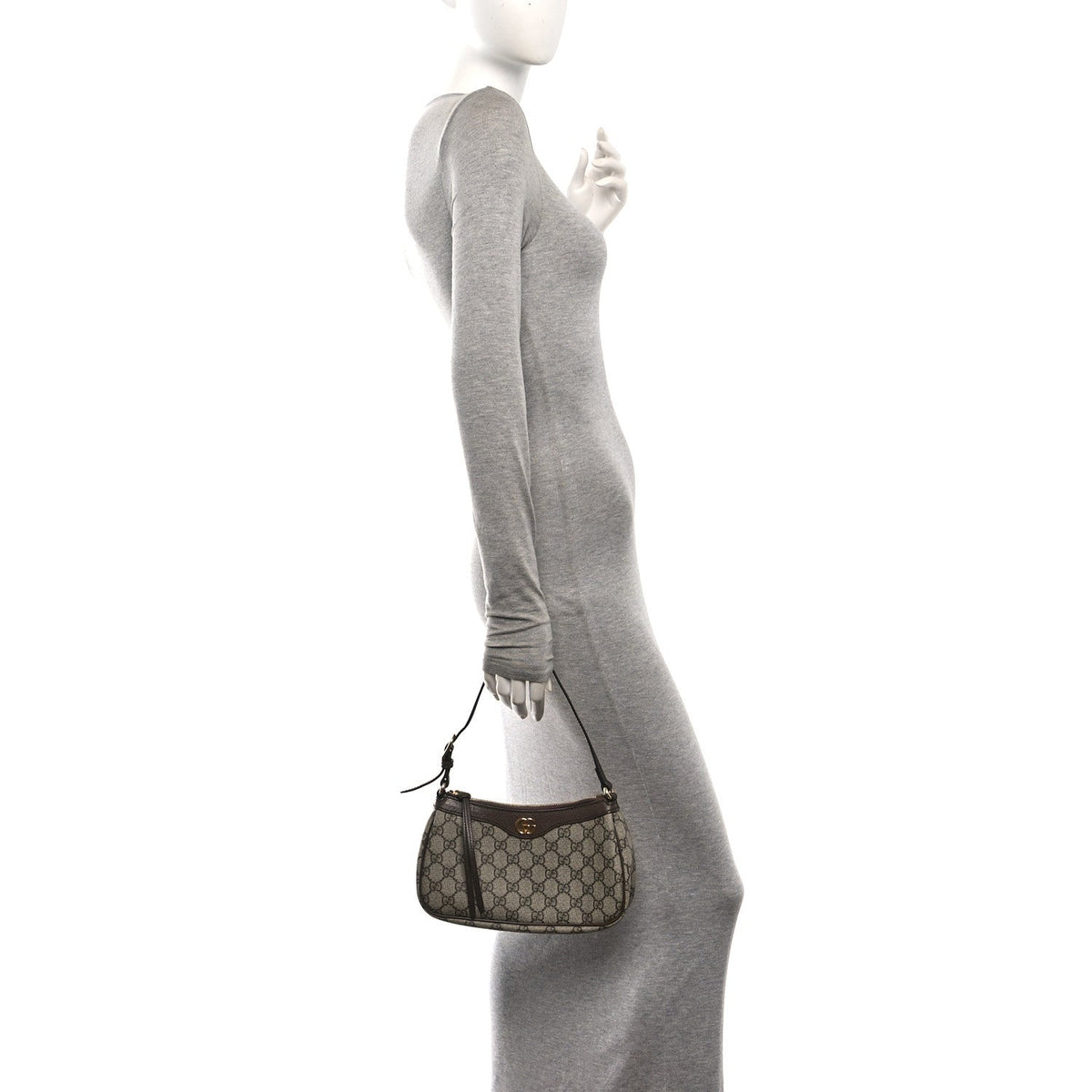 GG Supreme Monogram Textured Dollar Calfskin Small Ophidia Hobo Beige Ebony New Acero wholesalehk.shop
