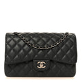Caviar Quilted Jumbo Double Flap Navy Blue wholesalehk.shop