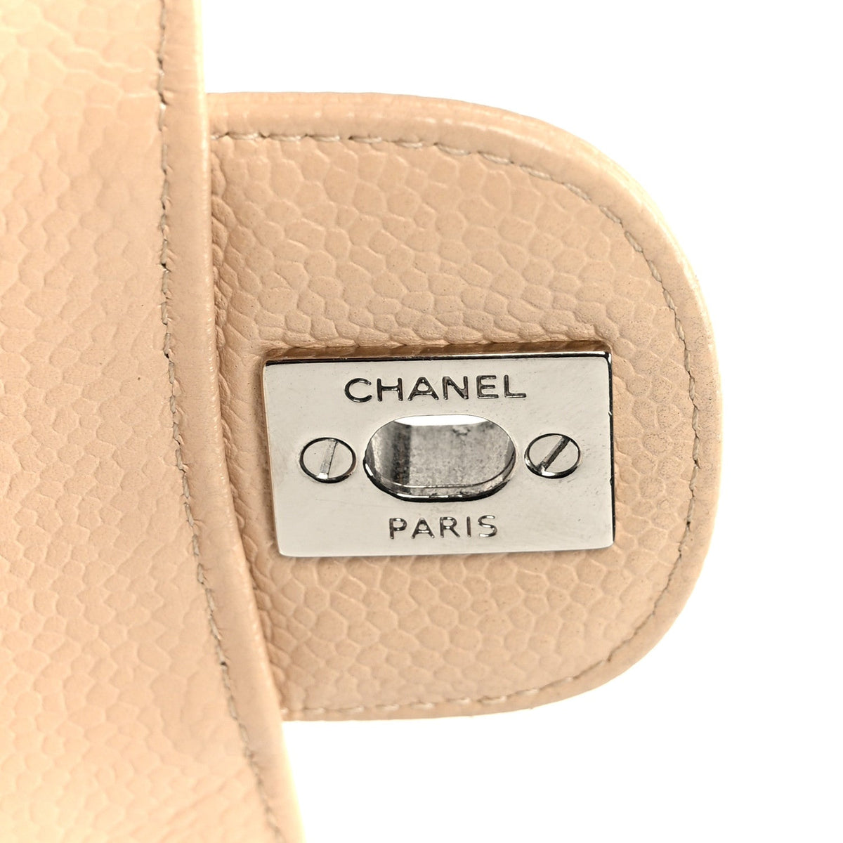 Caviar Quilted Medium Double Flap Beige wholesalehk.shop