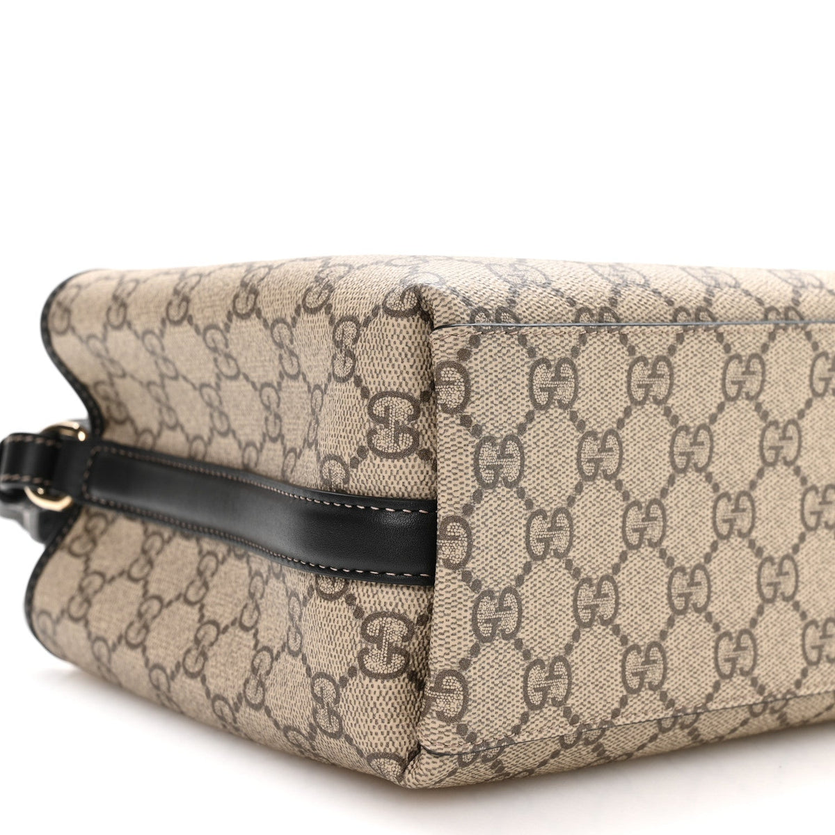 GG Supreme Monogram Emblem Medium Tote Bag Beige Black wholesalehk.shop