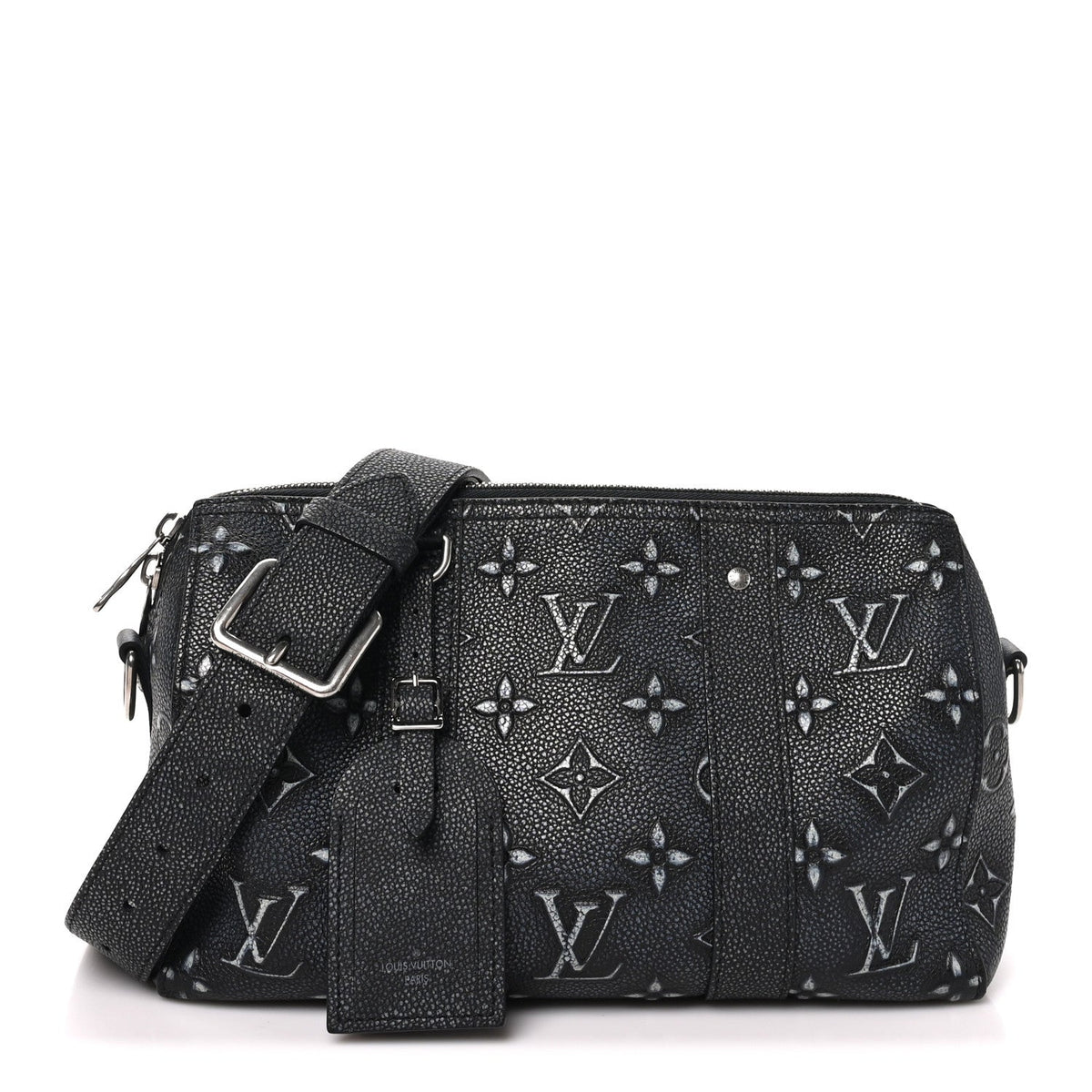 Cowhide Faded Monogram City Keepall Charcoal wholesalehk.shop