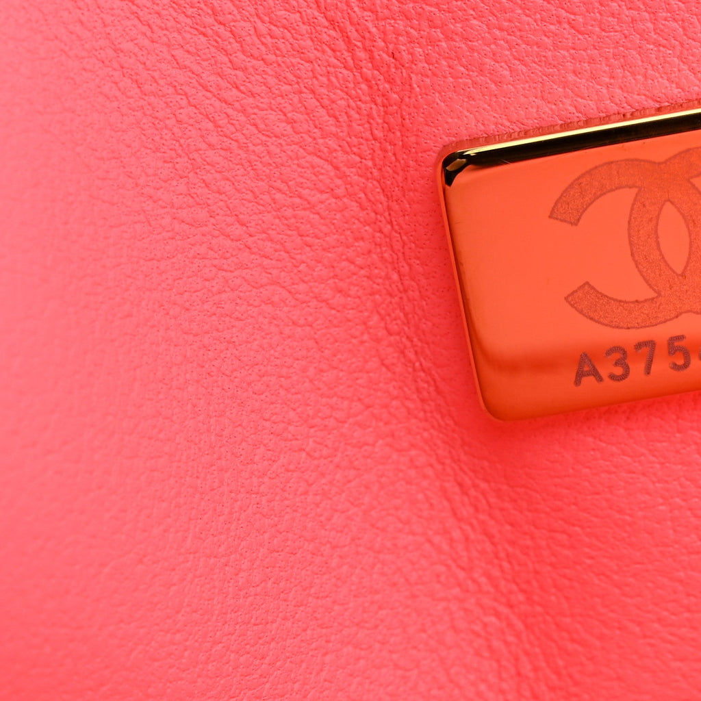 Lambskin Quilted Medium Hollywood Charms Double Flap Coral Pink wholesalehk.shop