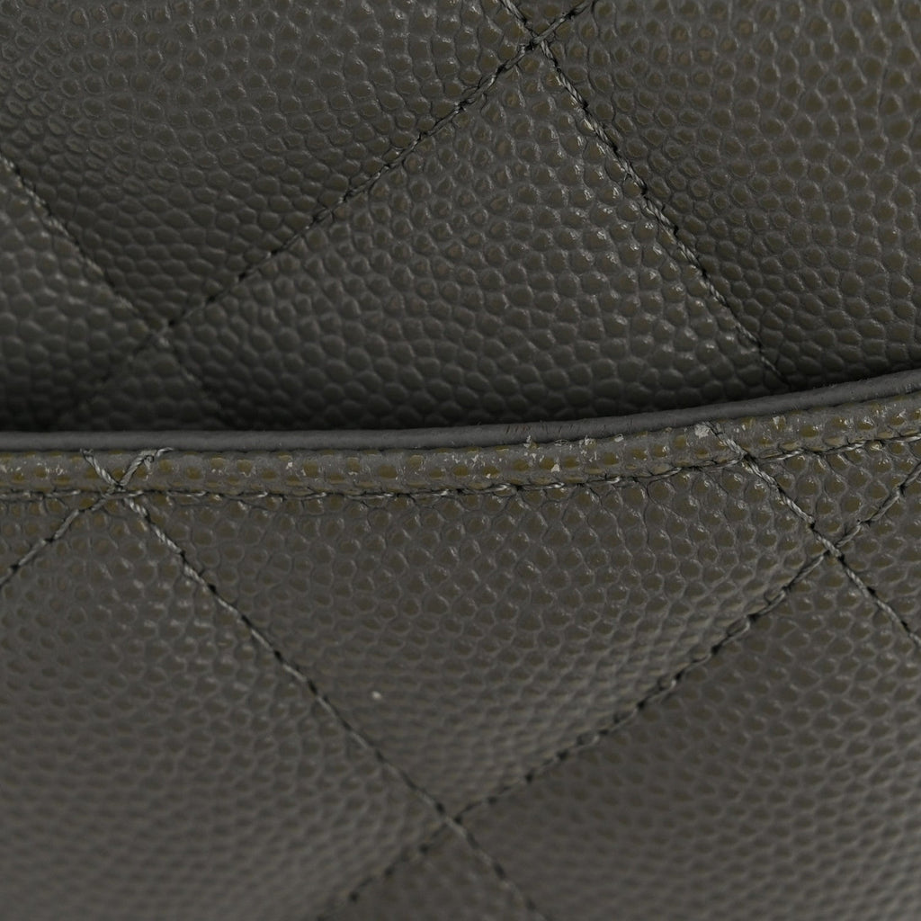 Caviar Quilted Jumbo Double Flap Grey wholesalehk.shop