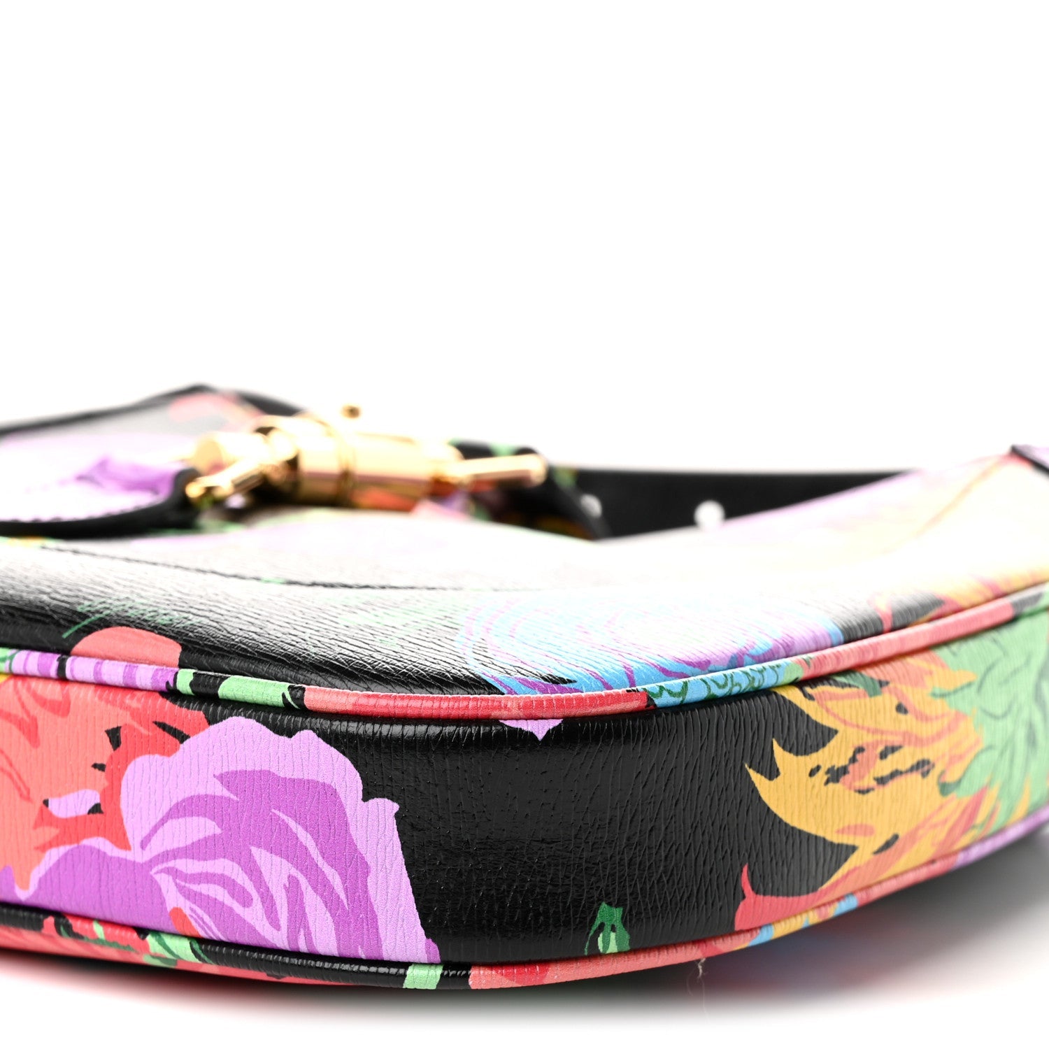 X KEN SCOTT New Shangai Calfskin Jenny Floral Print Small Jackie 1961 Hobo Black Pink £¨ Direct shipment via from wholesalehk.shop