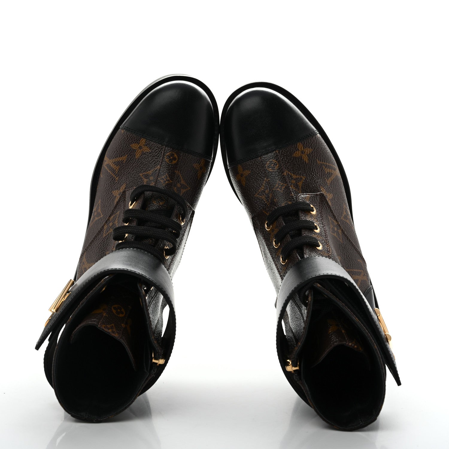 Calfskin Monogram Wonderland Flat Ranger Boots 37 Black £¨ Direct shipment via from wholesalehk.shop