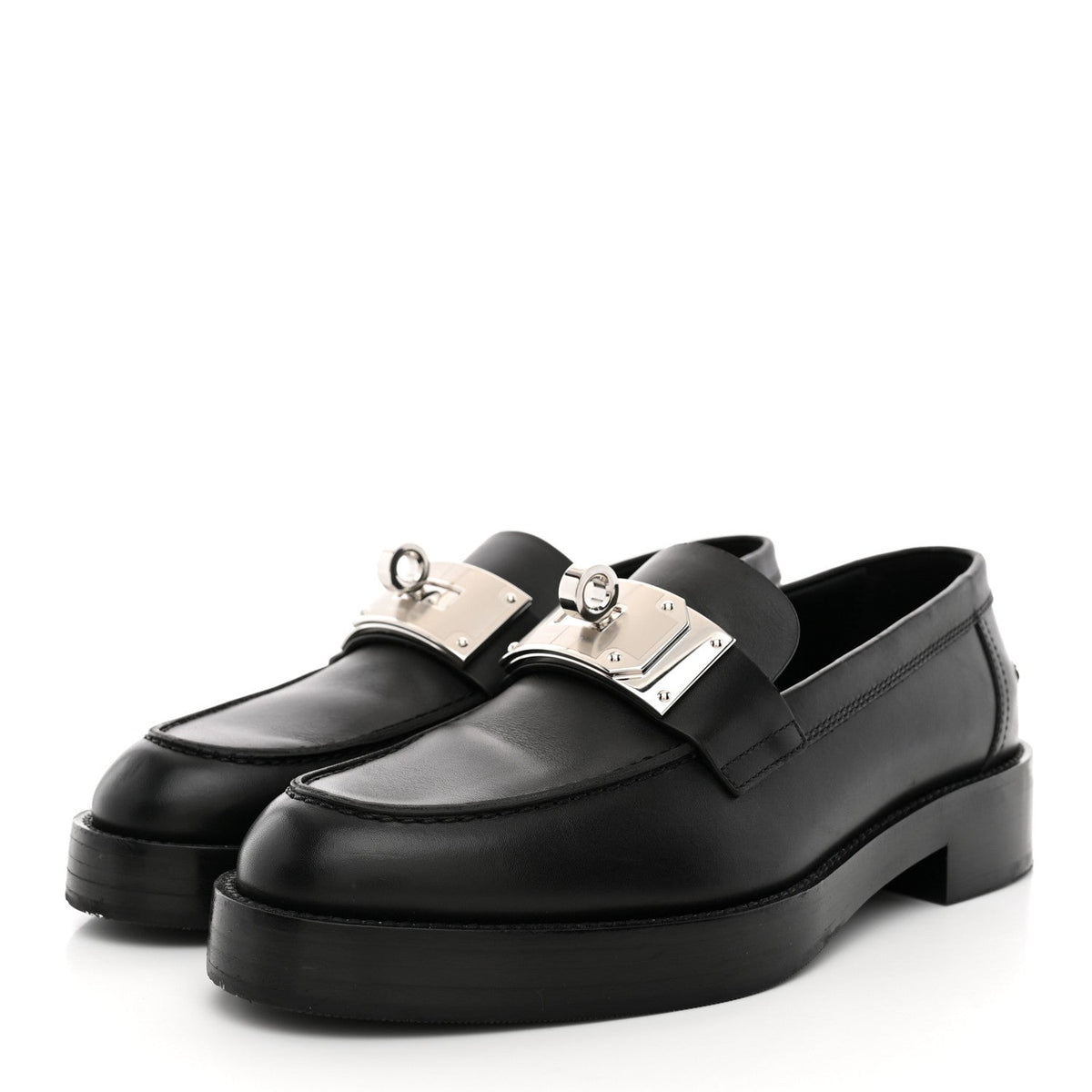 Calfskin Womens Hot Loafer 38 Black wholesalehk.shop
