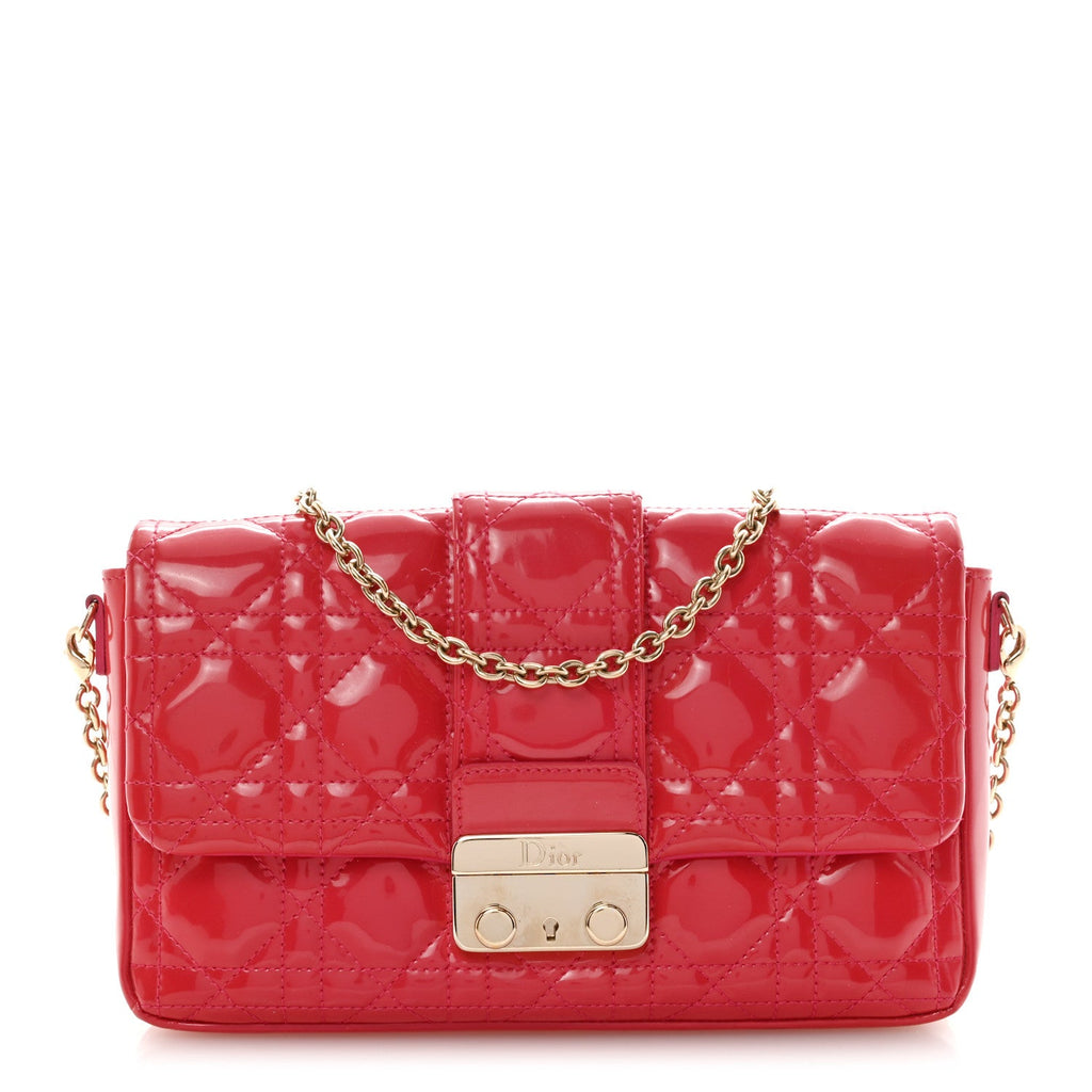 Patent Cannage Miss Dior Promenade Pouch Fuchsia wholesalehk.shop
