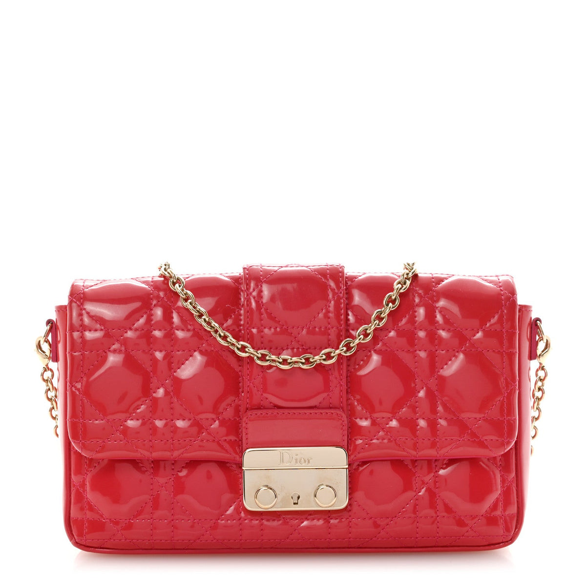 Patent Cannage Miss Dior Promenade Pouch Fuchsia wholesalehk.shop