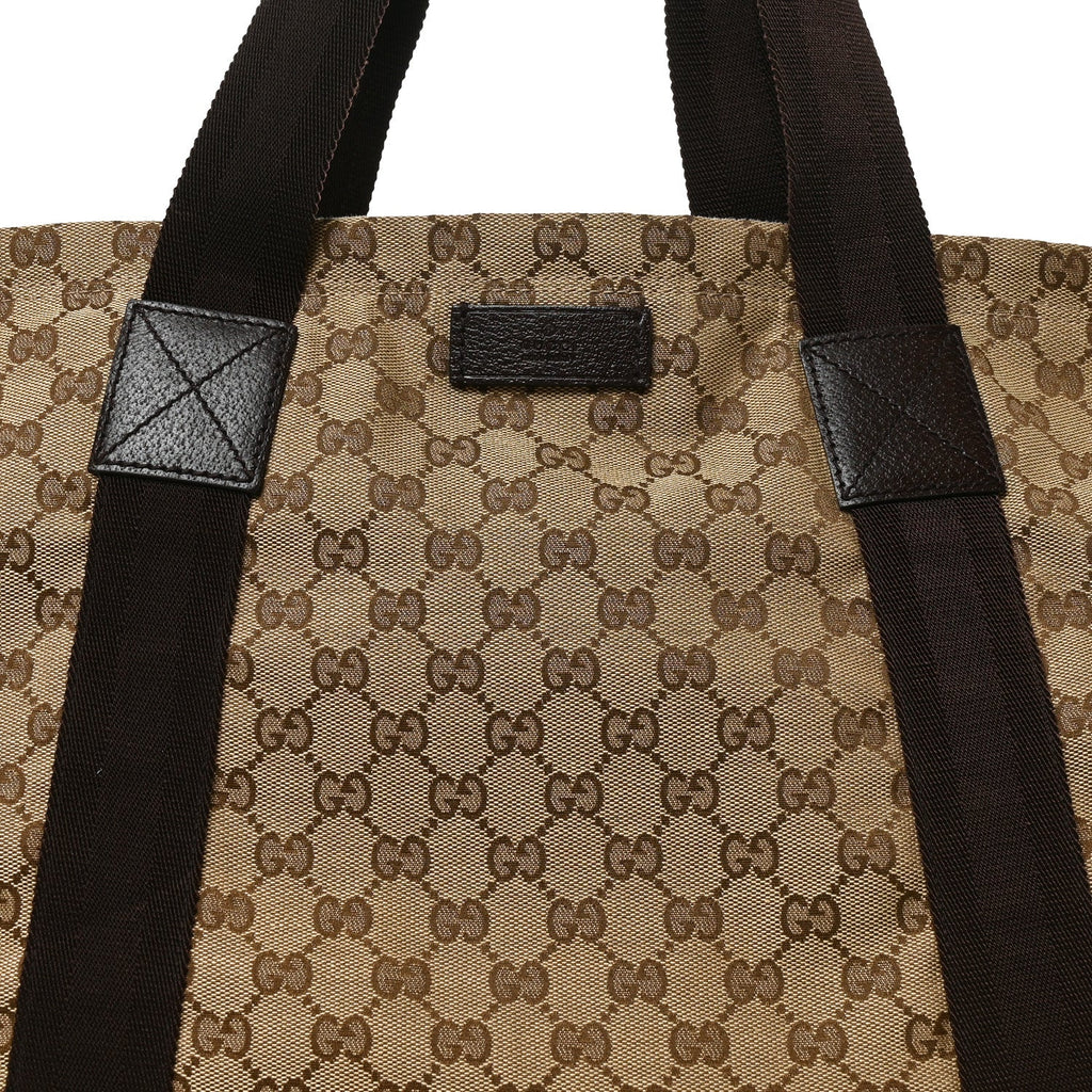 GG Monogram Medium Handle Vertical Tote Bag Dark Brown wholesalehk.shop