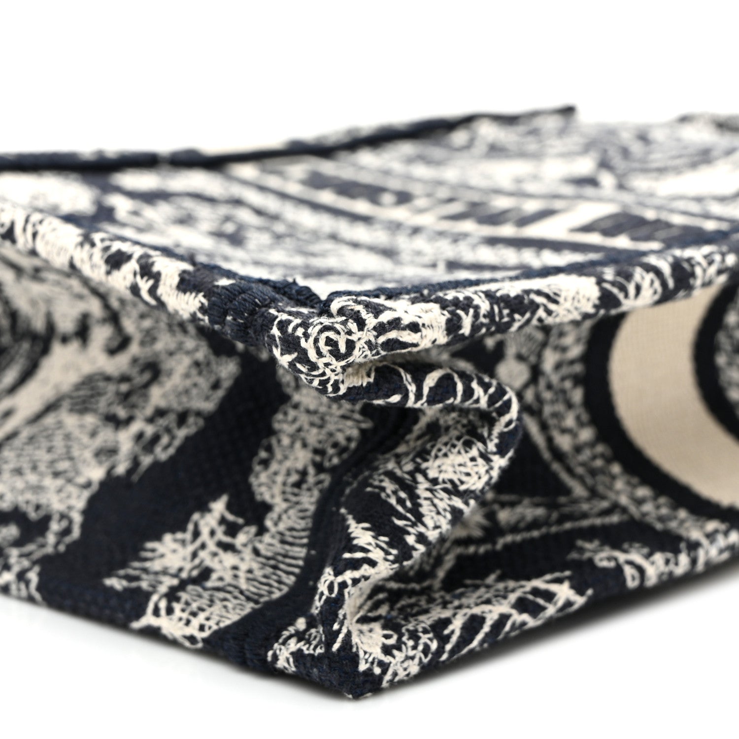 Canvas Toile de Jouy Reverse Embroidered Mini Book Tote Phone Bag Blue £¨ Direct shipment via from wholesalehk.shop