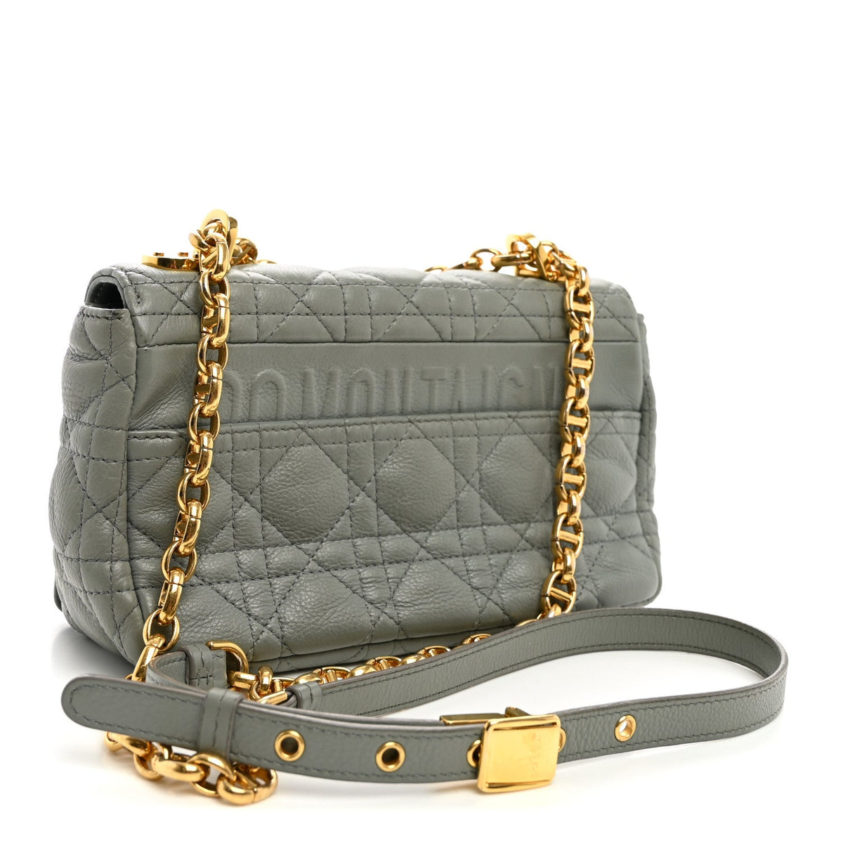 Calfskin Cannage Small Caro Bag Grey wholesalehk.shop