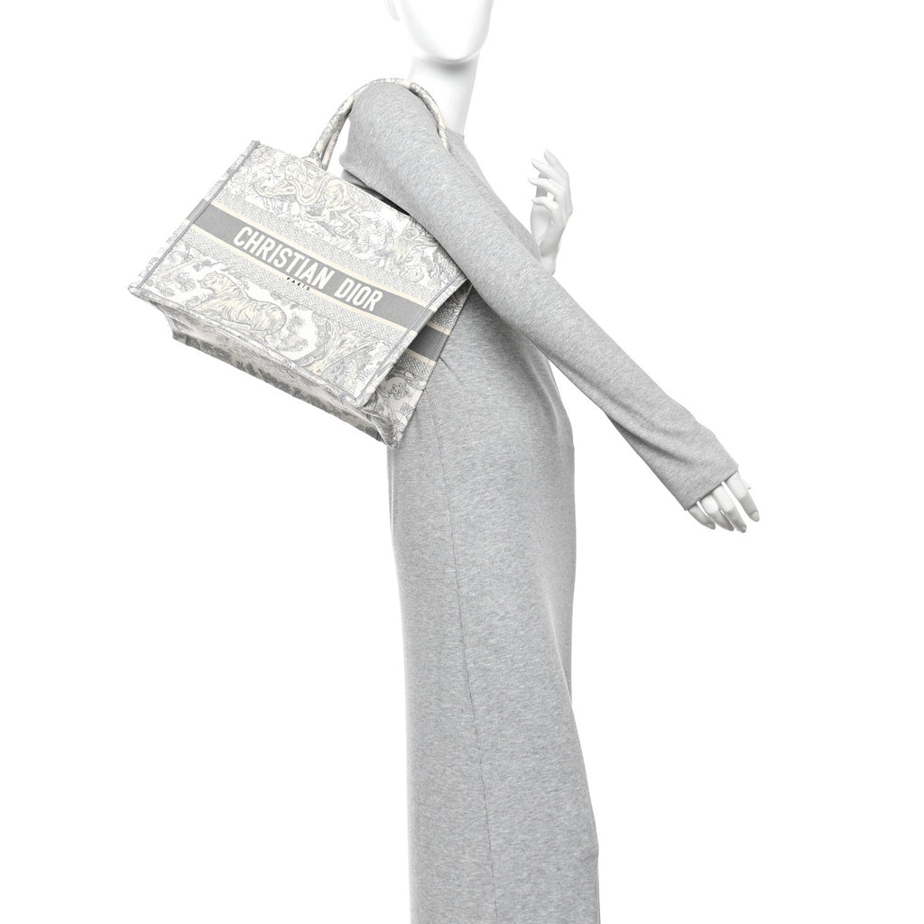Canvas Embroidered Medium Dioriviera Toile De Jouy Book Tote Gray £¨ Direct shipment via from wholesalehk.shop