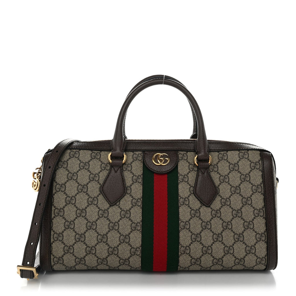 GG Supreme Monogram Web Medium Ophidia Boston Brown wholesalehk.shop