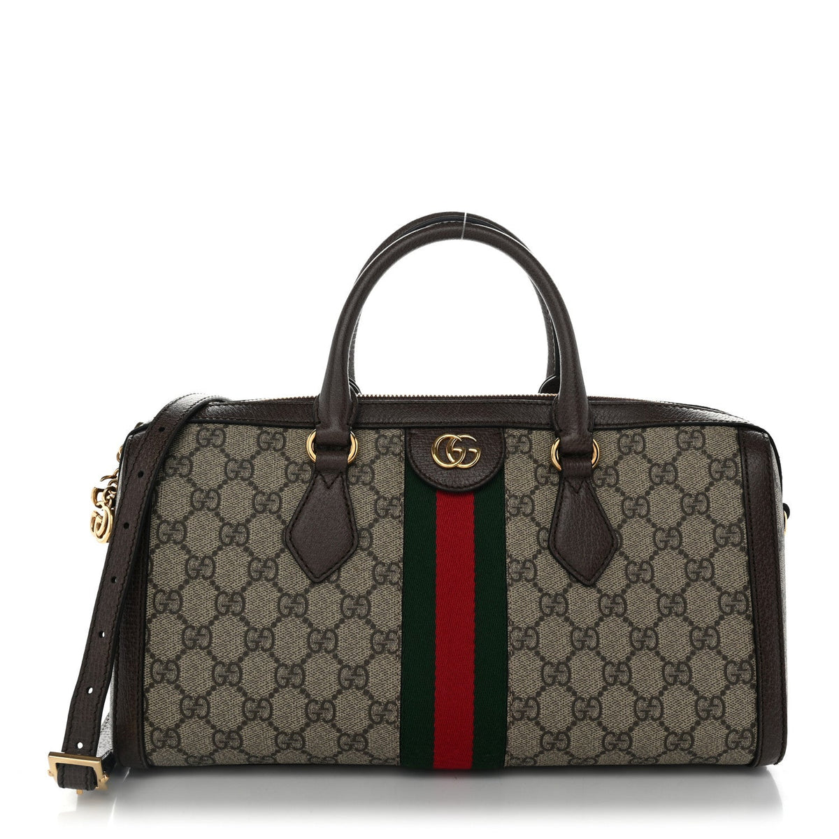 GG Supreme Monogram Web Medium Ophidia Boston Brown wholesalehk.shop