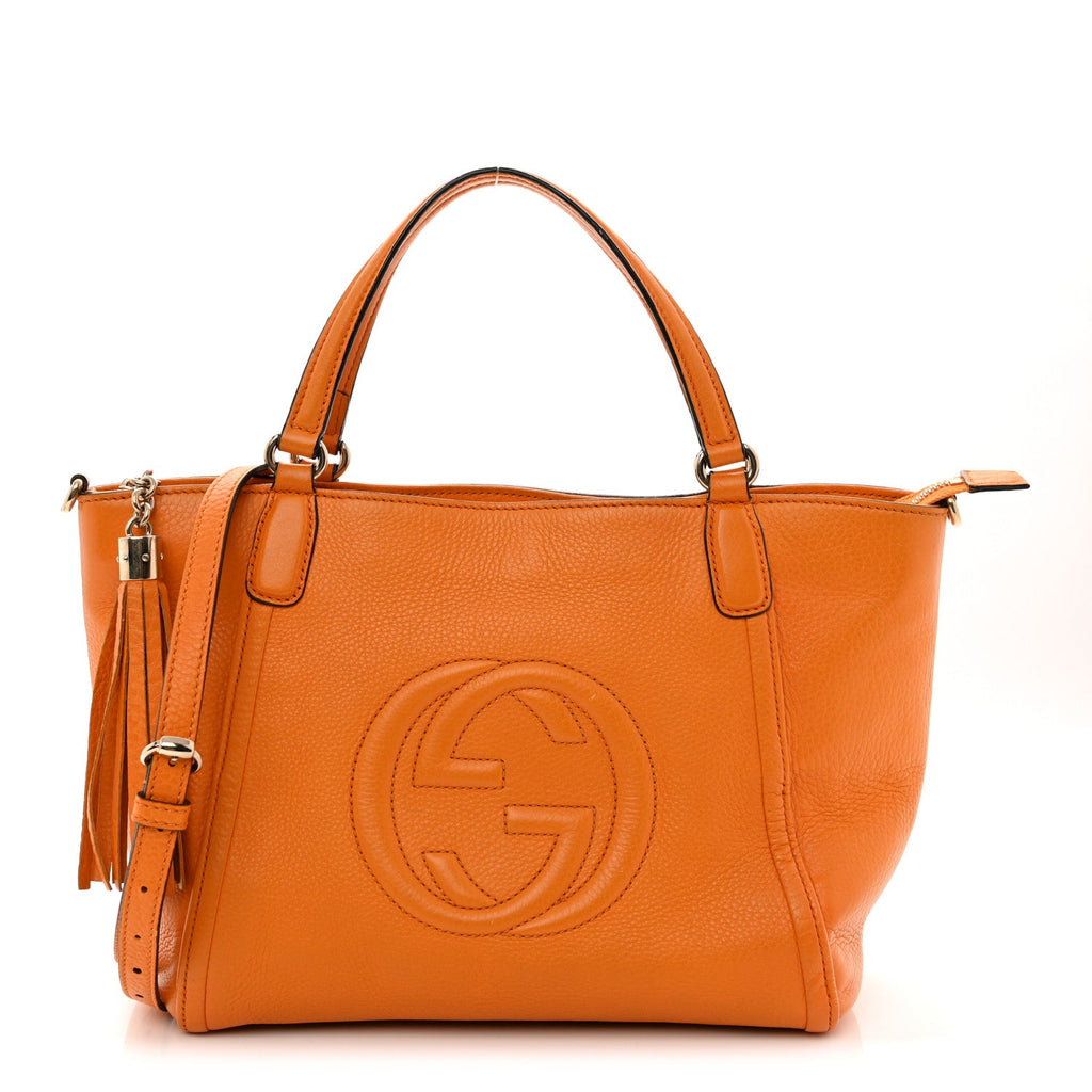 Pebbled Calfskin Small Soho Top Handle Bag Curcuma wholesalehk.shop