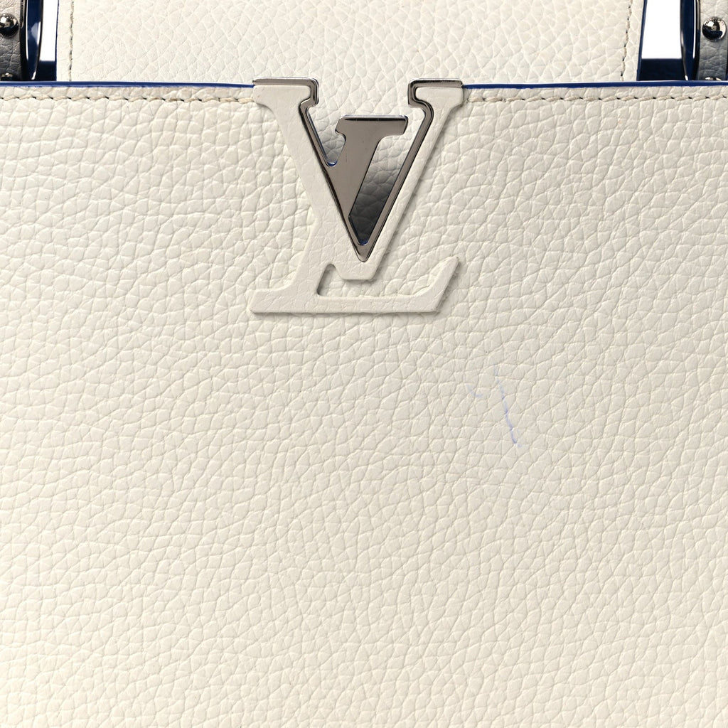Taurillon Capucines BB White Blue £¨ Direct shipment via from wholesalehk.shop