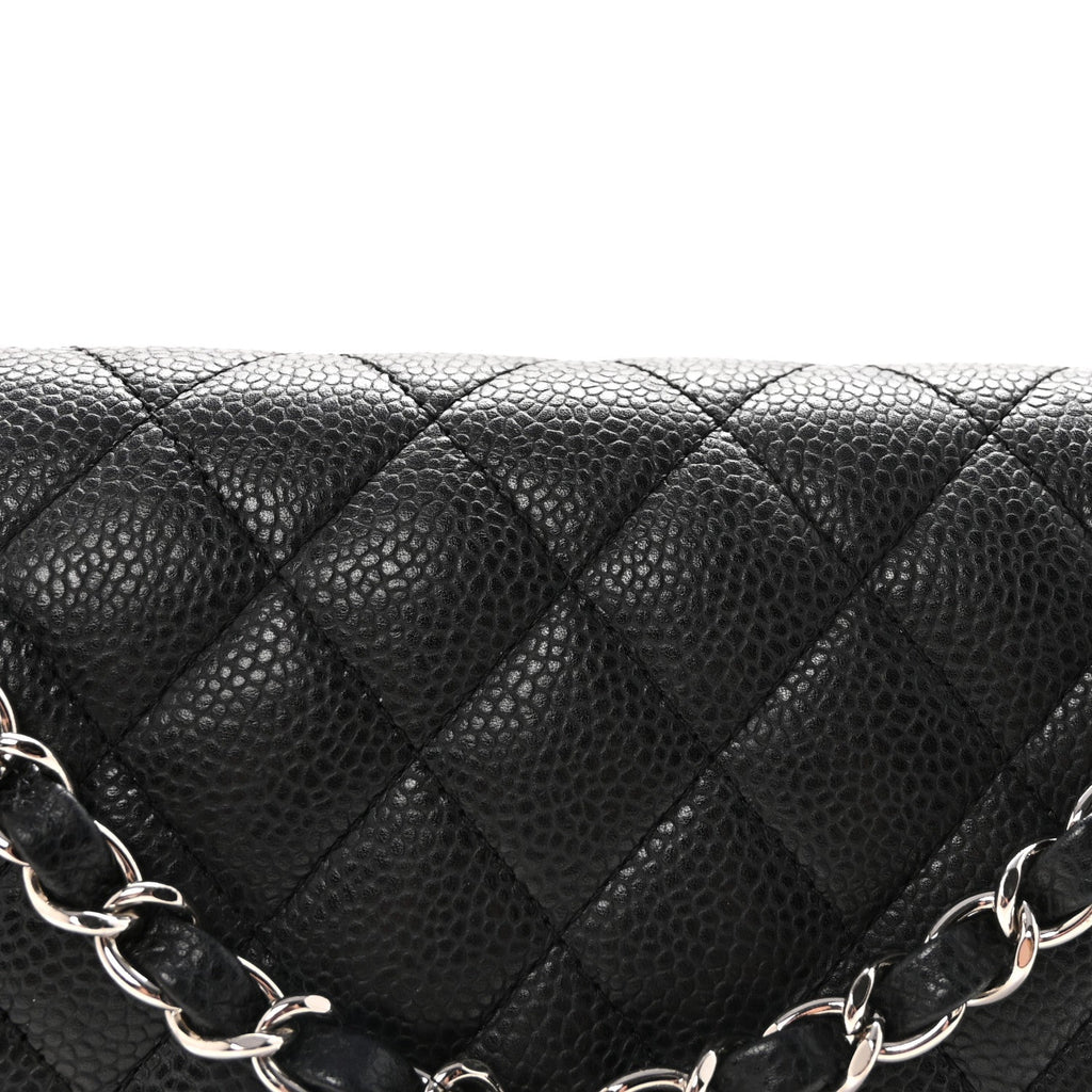 Caviar Quilted Medium Double Flap Black wholesalehk.shop