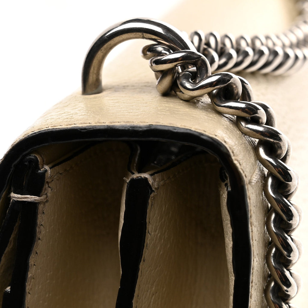 Textured Calfskin Crystal Small Dionysus Shoulder Bag Mystic White wholesalehk.shop