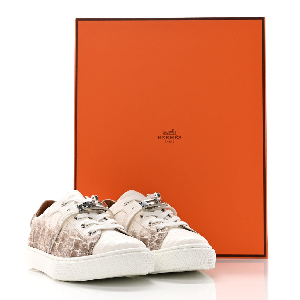 Matte Niloticus Crocodile Himalaya Day Sneaker 37.5 Blanc wholesalehk.shop