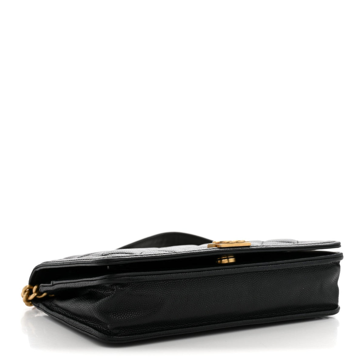 Caviar Quilted Boy Wallet On Chain WOC Black wholesalehk.shop
