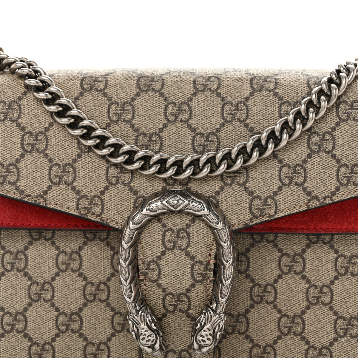 GG Supreme Monogram Small Dionysus Shoulder Bag Red wholesalehk.shop