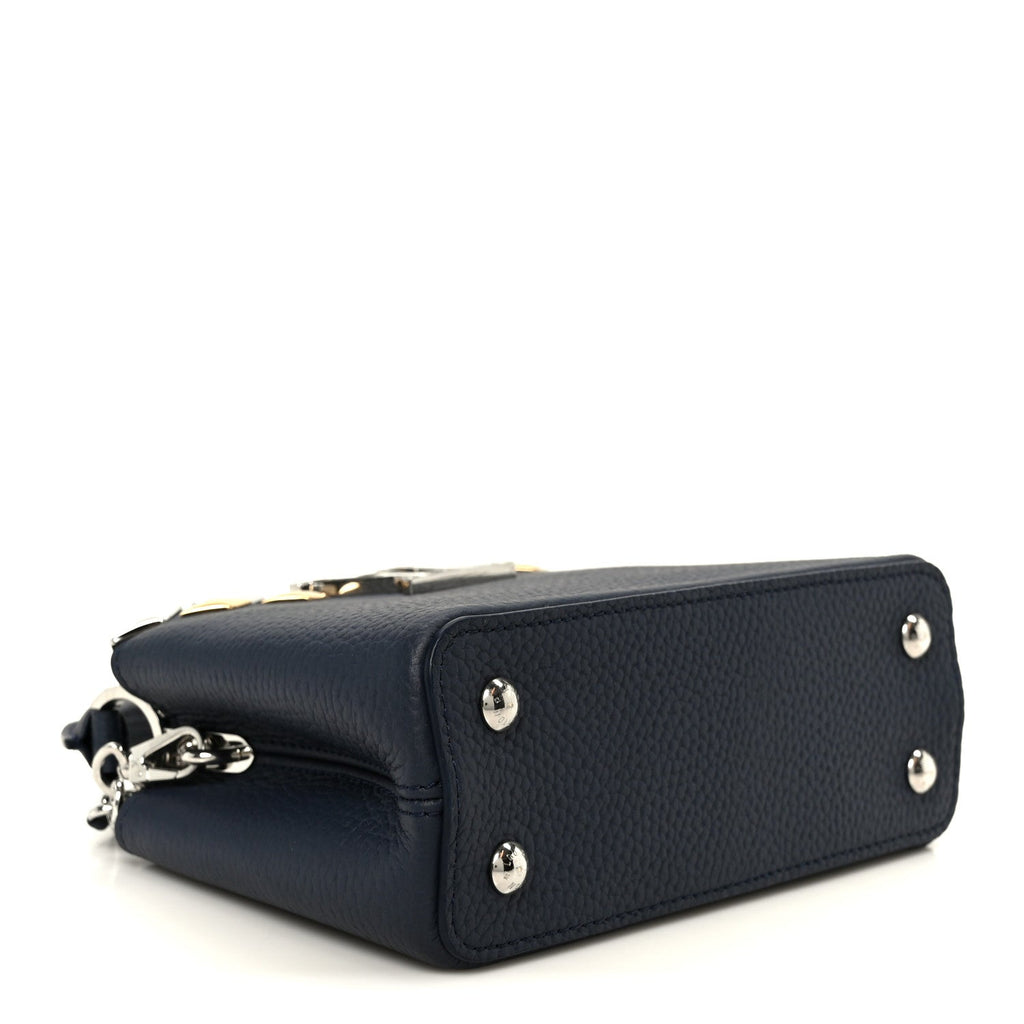 Taurillon Embellished Malletage Crown Mini Capucines Navy £¨ Direct shipment via from wholesalehk.shop