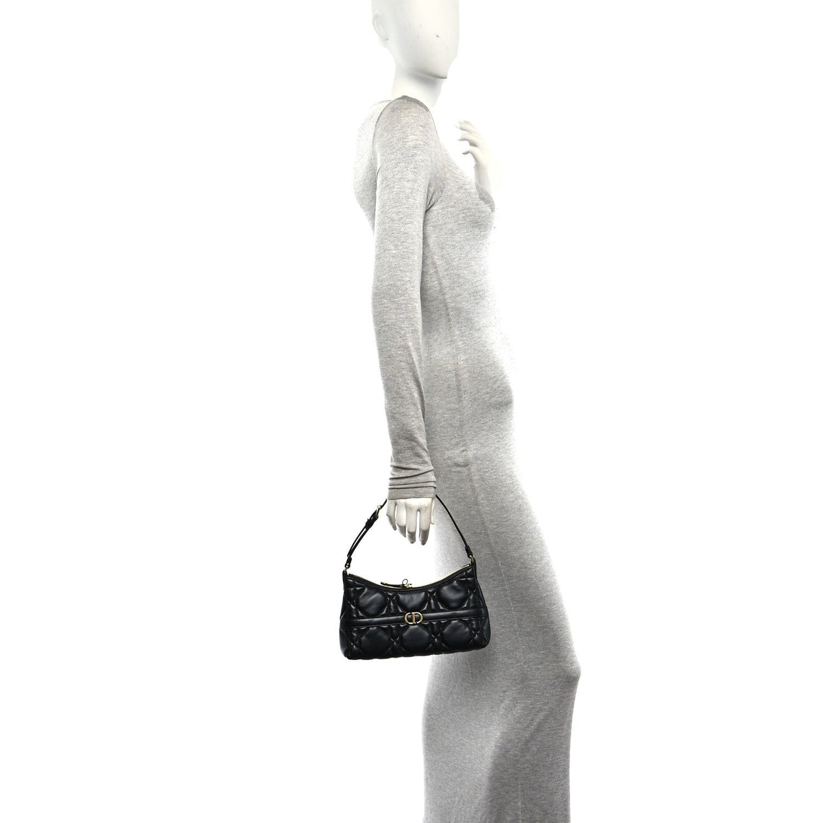 Calfskin Macrocannage Miss Caro Mini Hobo Bag Black wholesalehk.shop
