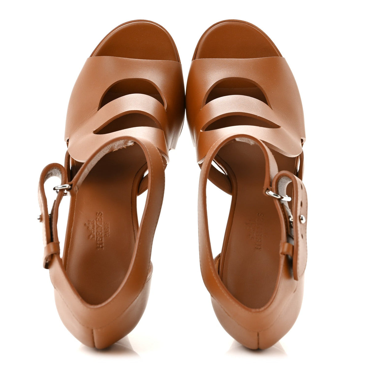 Calfskin Merryl Wedge Sandals 38.5 Naturel wholesalehk.shop