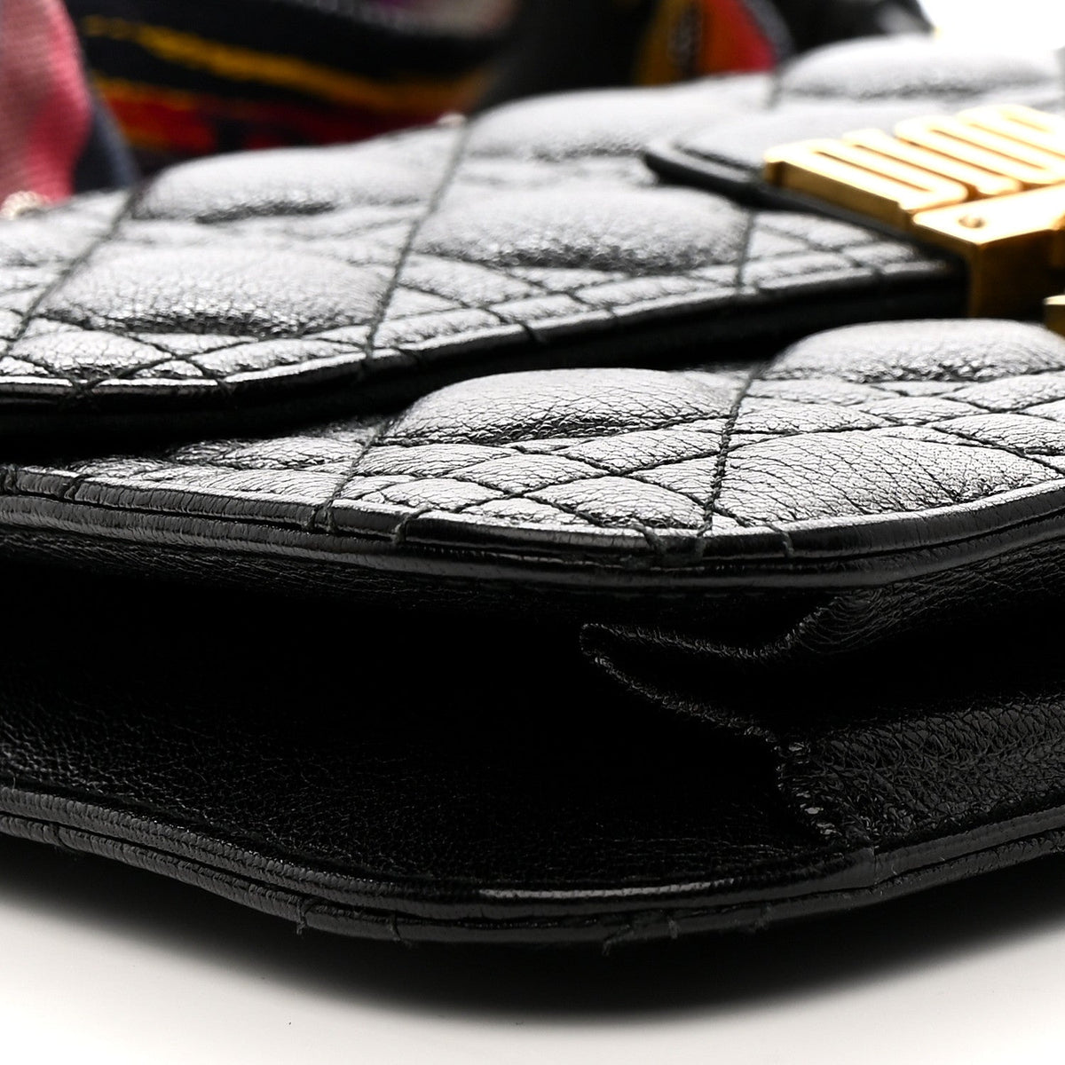 Lambskin Cannage Large Dioraddict Flap J’Adior Strap Black wholesalehk.shop