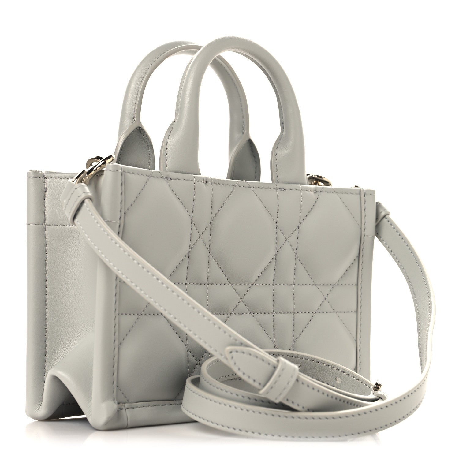 Calfskin Macrocannage Mini Book Tote Grey £¨ Direct shipment via from wholesalehk.shop