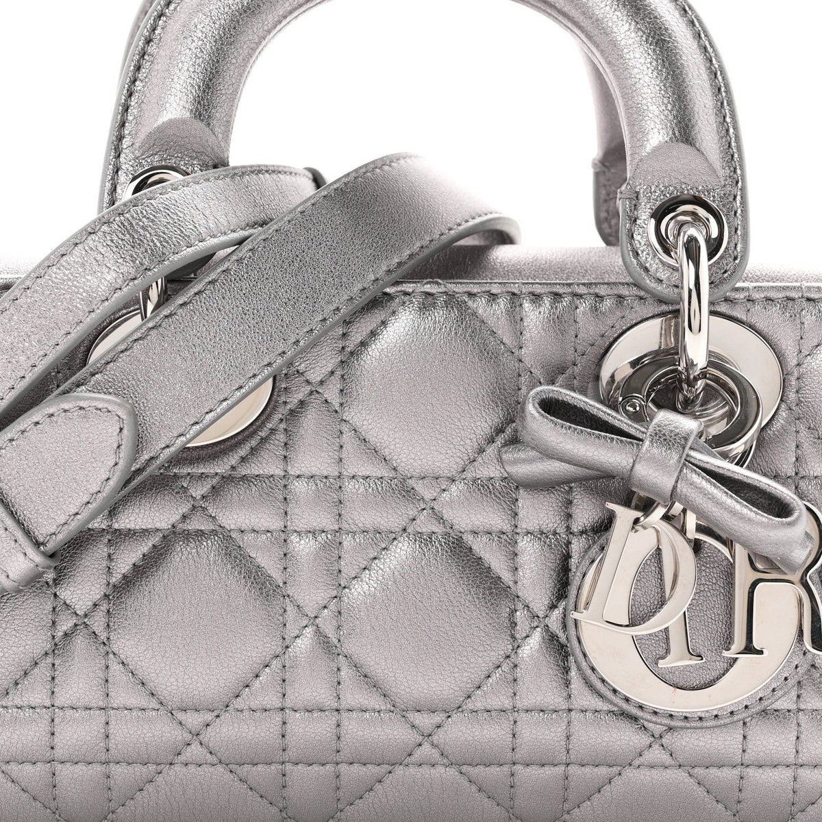Metallic Lambskin Cannage Small Lady D-Joy wholesalehk.shop